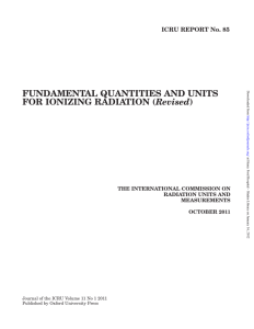 FUNDAMENTAL QUANTITIES AND UNITS FOR IONIZING