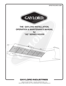 THE GAYLORD INSTALLATION, OPERATION & MAINTENANCE