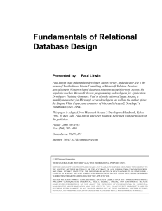 Fundamentals of Relational Database Design