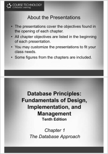Database Principles: Database Principles: Fundamentals of Design