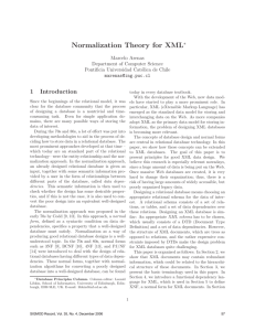 Normalization Theory for XML - Pontificia Universidad Católica de