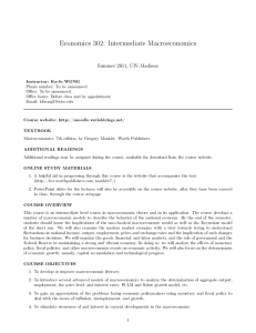 Economics 302: Intermediate Macroeconomics - Ka