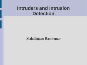 Intruders and Intrusion Detection