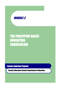 The Philippine Basic Education Curriculum
