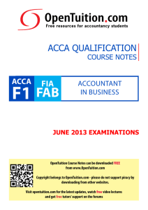 ACCA F1 course notes June 2013