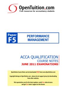 Free ACCA Paper F5 course notes