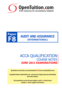 ACCA Paper F8 Course notes - Andy Davidson International