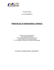 principles of managerial finance - Atlantic International University