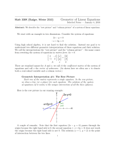 Geometry of Linear Equations