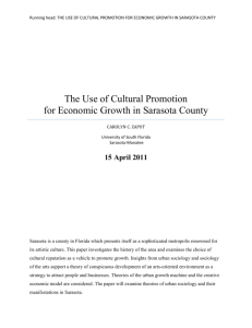 The Use of Cultural Promotion for Economic Growth in Sarasota