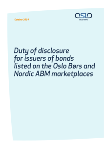 Duty of disclosure for issuers of bonds listed on the Oslo Børs and