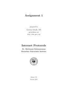 Assignment 1 Internet Protocols