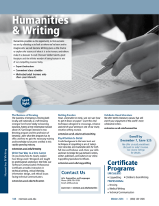 Humanities & Writing - UC San Diego Extension