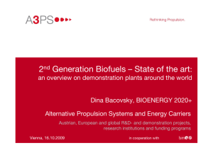 Second Generation Biofuels - State of the art
