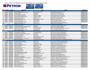 Petron Value Card Affiliated Service Station Master List