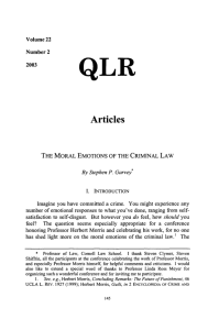 Moral Emotions of the Criminal Law