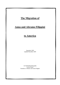 The Migration of Anna and Abramo Filippini to America