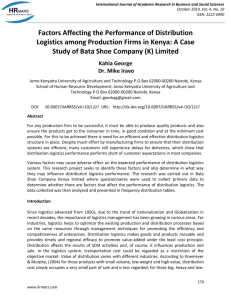 Factors Affecting the Performance of Distribution Logistics among