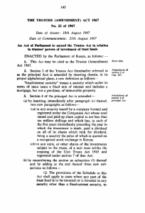 TIlE TRUSTEE (AMENDMENT) ACT 1967 No. 22 of 1967 Date of