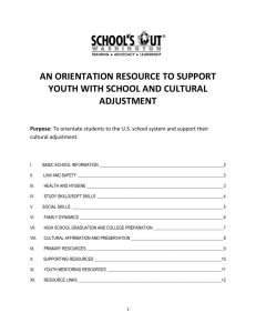 an orientation resource to support youth with school and cultural