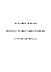 THE REPUBLIC OF RWANDA MINISTRY OF YOUTH, CULTURE