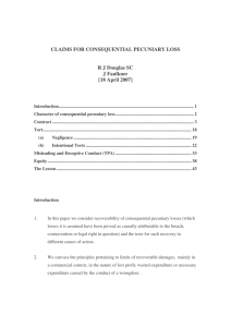 Claims for Consequential Pecuniary Loss by Richard