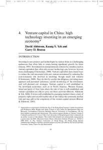 4. Venture capital in China: high technology investing in an