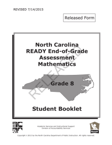 Grade 8 Math —released Form - Public Schools of North Carolina
