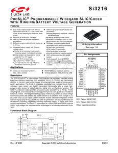 Si3126 Data Sheet -- ProSLIC Programmable Wideband SLIC