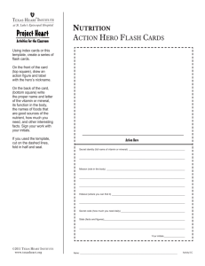 NutritioN acTIon Hero FlasH cards