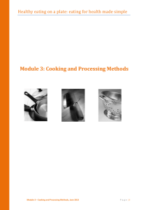 Module 3: Cooking and Processing Methods