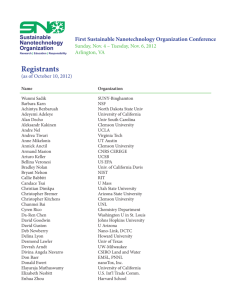 Registrants - Sustainable Nanotechnology Organization