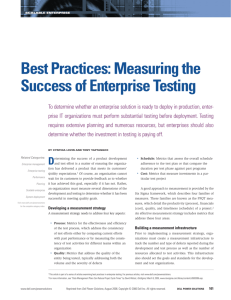 Best Practices: Measuring the Success of Enterprise Testing