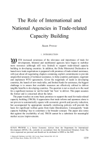 The Role of International and National Agencies in Trade