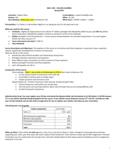 MAC 1105 - COLLEGE ALGEBRA Spring 2013 Instructor: Nashini