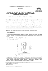 An Accurate Formula For The Firing Angle Of The Phase Angle