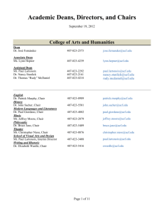 Listing of Deans, Directors, and Chairs