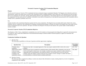 TX1 Examination Blueprint - Certified General Accountants