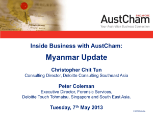 Why Myanmar - AustCham Singapore