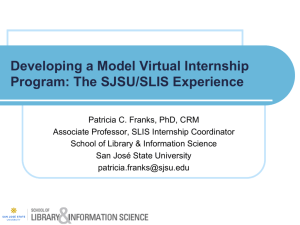 Developing a Model Virtual Internship Program: The SJSU/SLIS