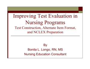 Improving Testing Evaluation in Nursing Programs
