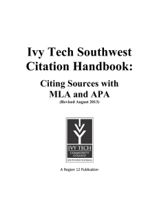 MLA/APA Guide - Ivy Tech Community College