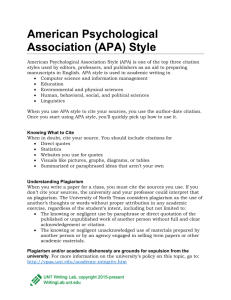 APA Format - University of North Texas