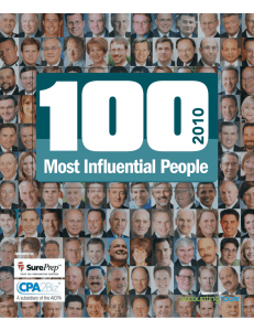 Top 100 Most Influential, Accounting Today, January 2010