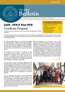 First Quarter DBM Bulletin