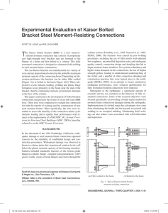Experimental Evaluation of Kaiser Bolted Bracket Steel Moment