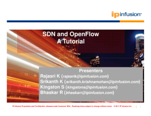 SDN and OpenFlow A Tutorial