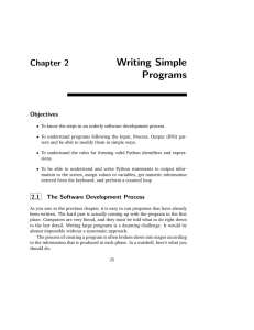 Writing Simple Programs - Franklin, Beedle & Associates