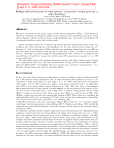 Design and performance of solar powered absorption cooling