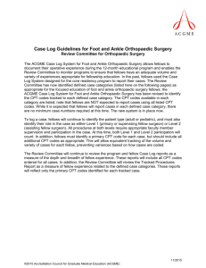 Case Log Guidelines for Foot and Ankle Orthopaedic Surgery